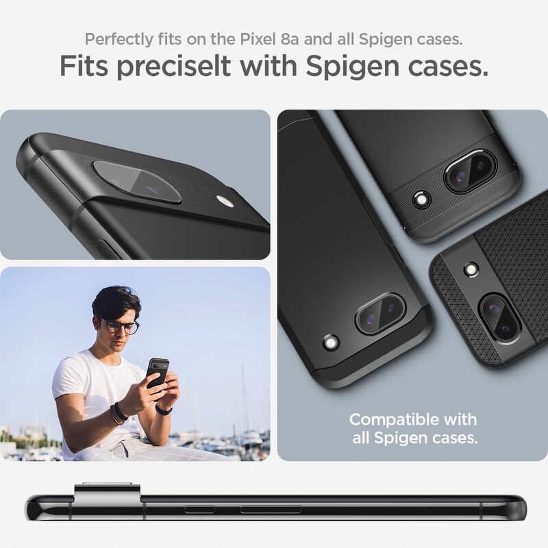 Spigen GLAStR EZ Fit Optik for Google Pixel 8a Camera Lens Screen Protector - Crystal Clear (2 Pack)